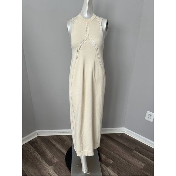 NWT Jil Sander Pointelle-knit Wool Maxi Dress Size FR 30 / US 00 $2450 - Picture 4 of 10